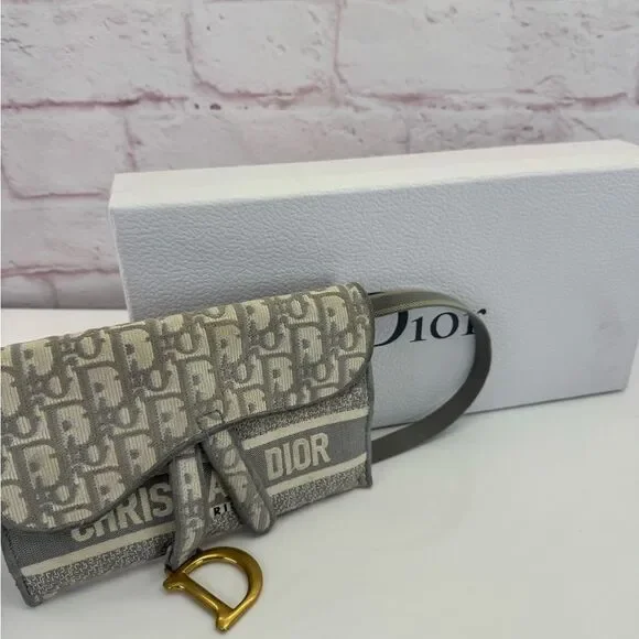 Authentic Dior Saddle Oblique Gray Belt Crossbody Bag - Picture 13 of 14
